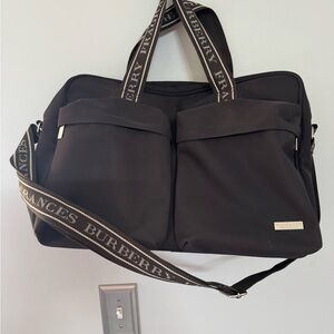 Burberry Fragrances Brown Nylon Travel Bag W/ Silver Hardware and Zipper Closure